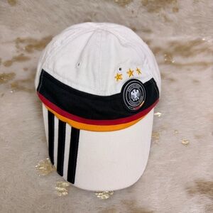 Deutscher Fussball Bund Slideback White Multiclr Hat Adidas Embroidered Juvenile